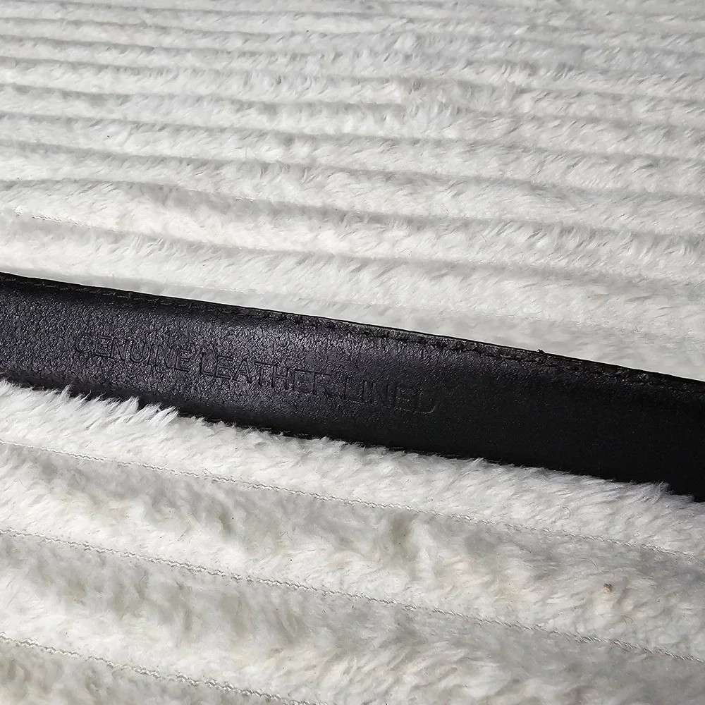 Brighton Womens Hook Buckle Leather Belt XL Black Silver Western Minimalist